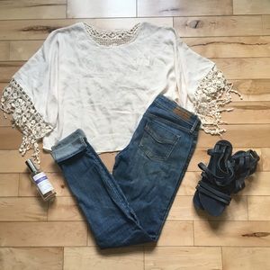 LAST CHANCE Silky Lace-back Cropped Top